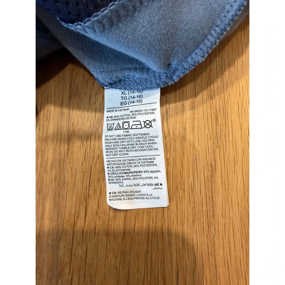 Old Navy Active Boys Dynamic Fleece Short Sleeve Hoodie Blue XL 14-16 NWT